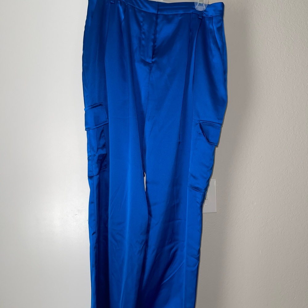 Forever 21 Blue Cargo Pants with Relaxed Fit